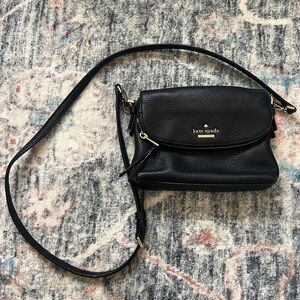 Small black leather Kate Spade crossbody, excellent condition